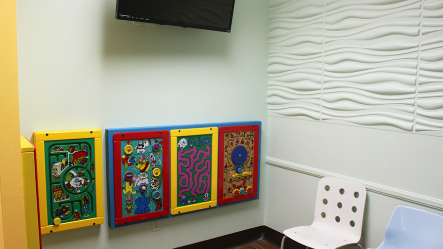 An image of the lobby of the office